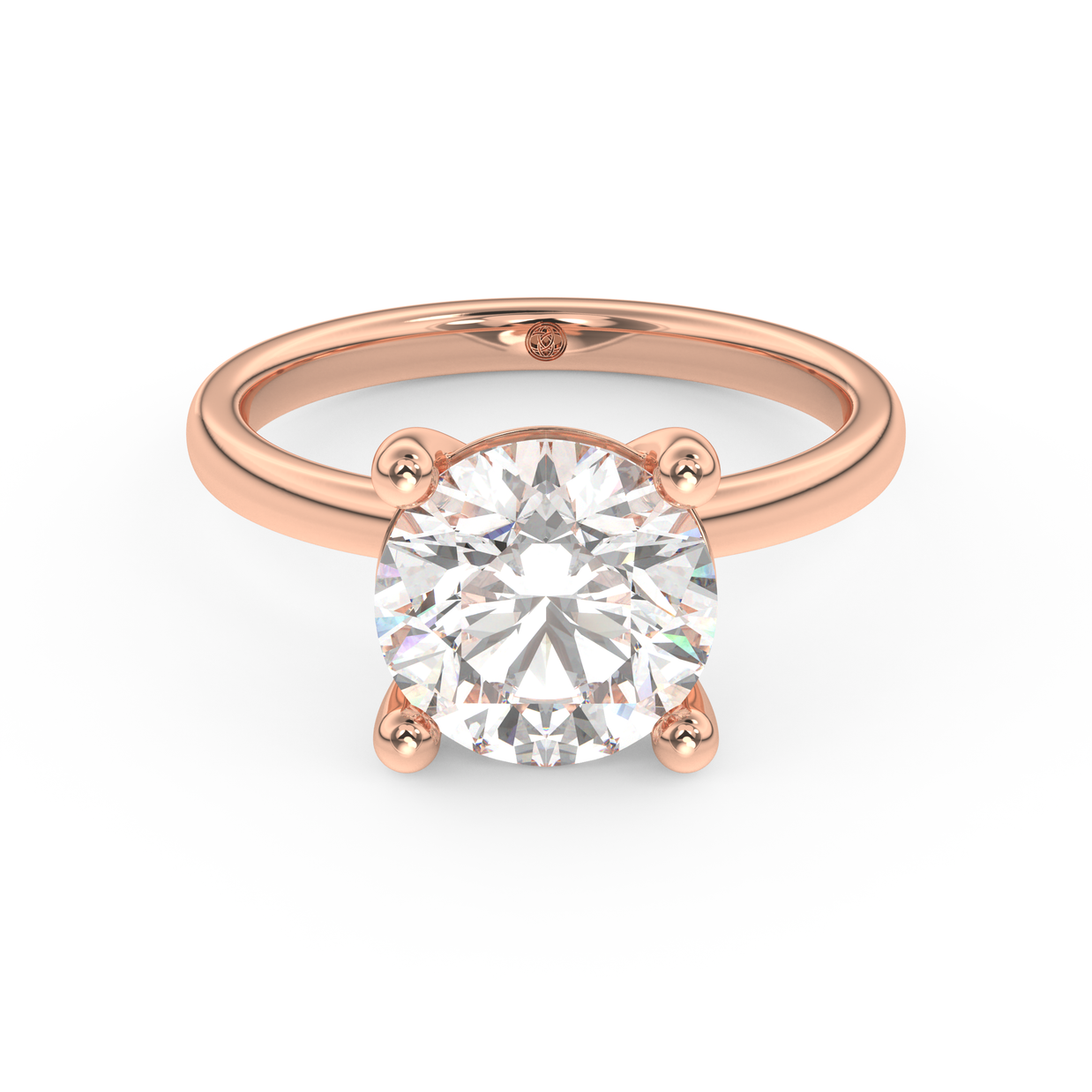 Rose gold - Central diamond 3.0 ct - view 2