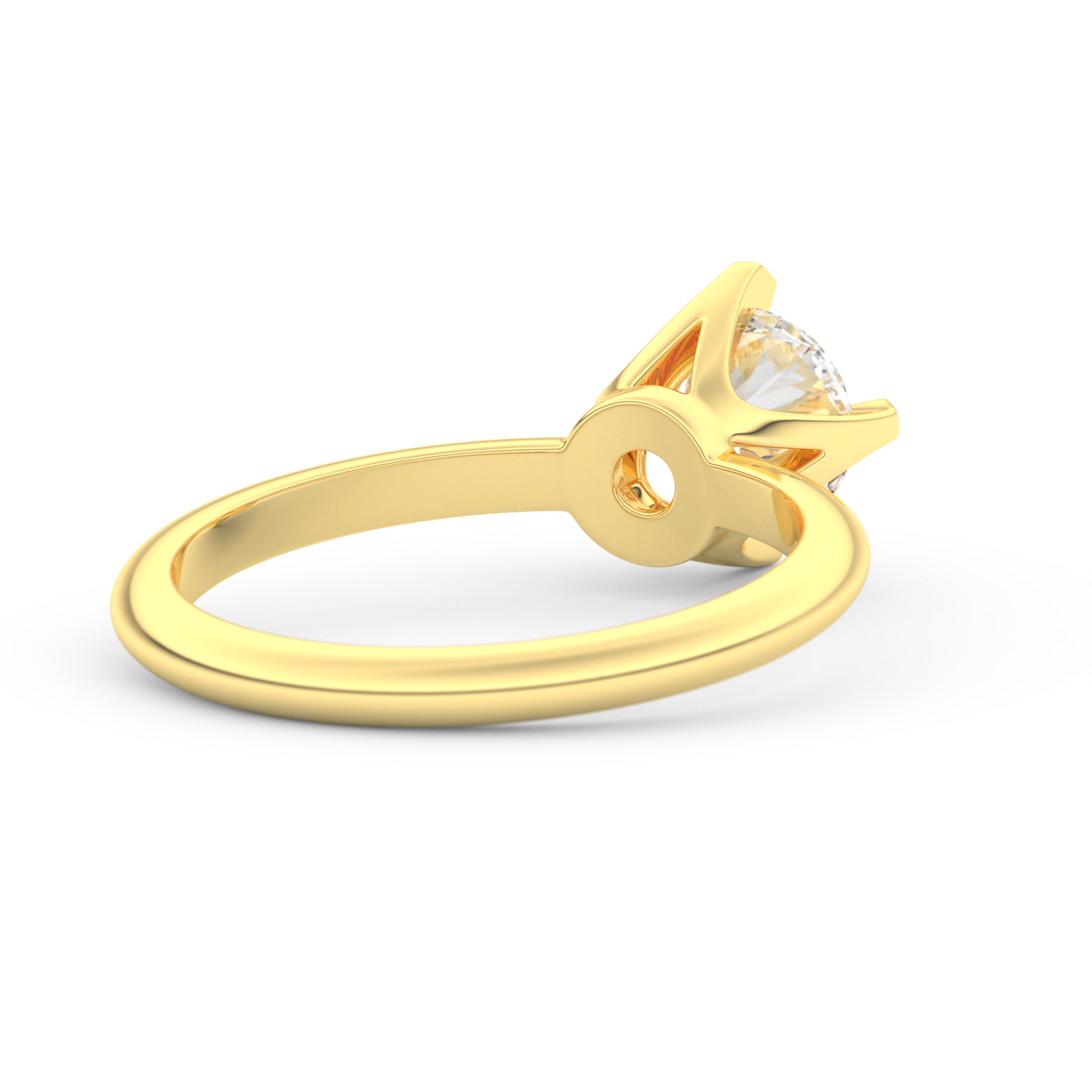 Yellow gold - Central diamond 1.0 ct - view 4