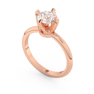 Rose gold - Central diamond 1.0 ct - view 1