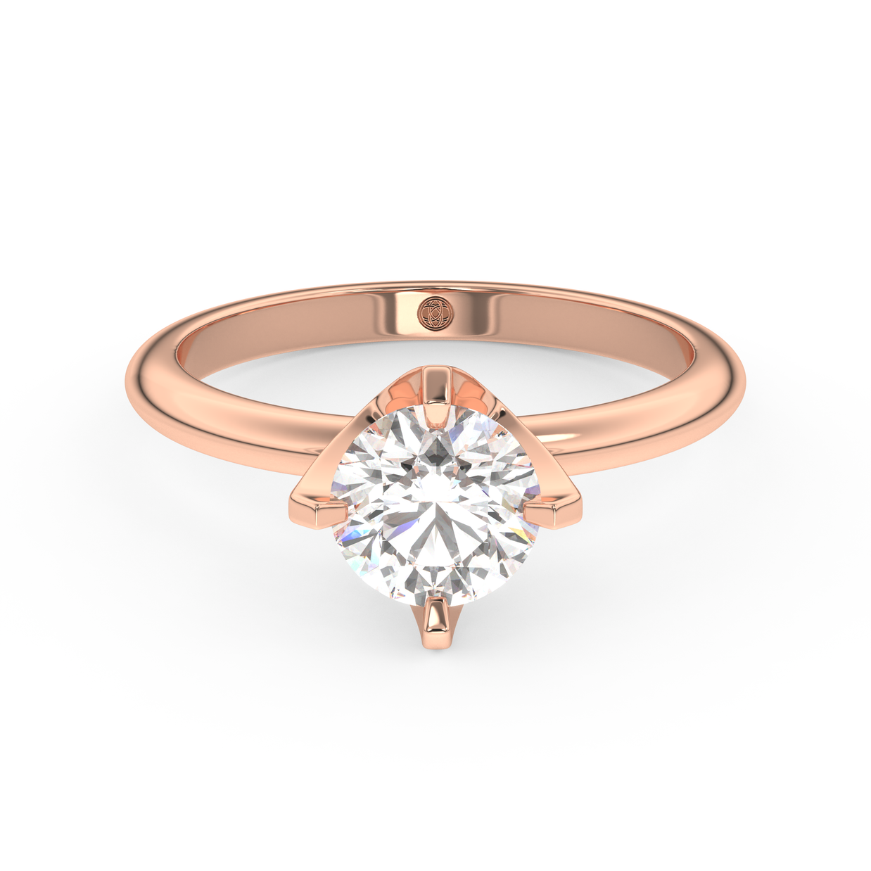 Rose gold - Central diamond 1.0 ct - view 2
