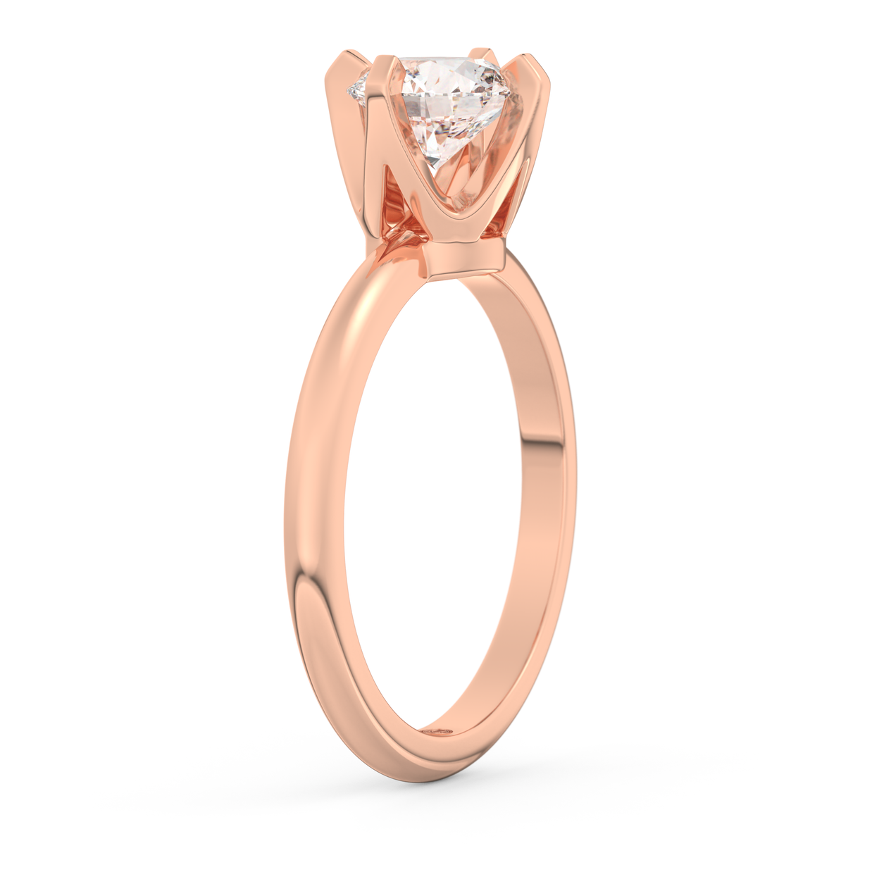 Rose gold - Central diamond 1.0 ct - view 5