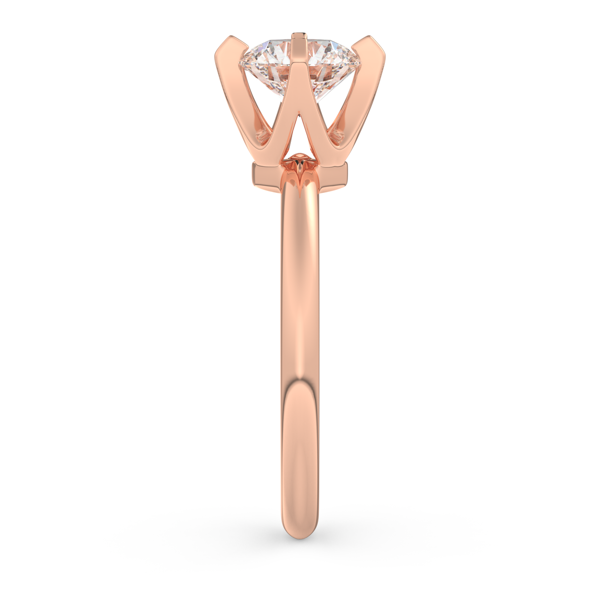 Rose gold - Central diamond 1.0 ct - view 7