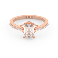 Rose gold - Central diamond 1.0 ct - view 2