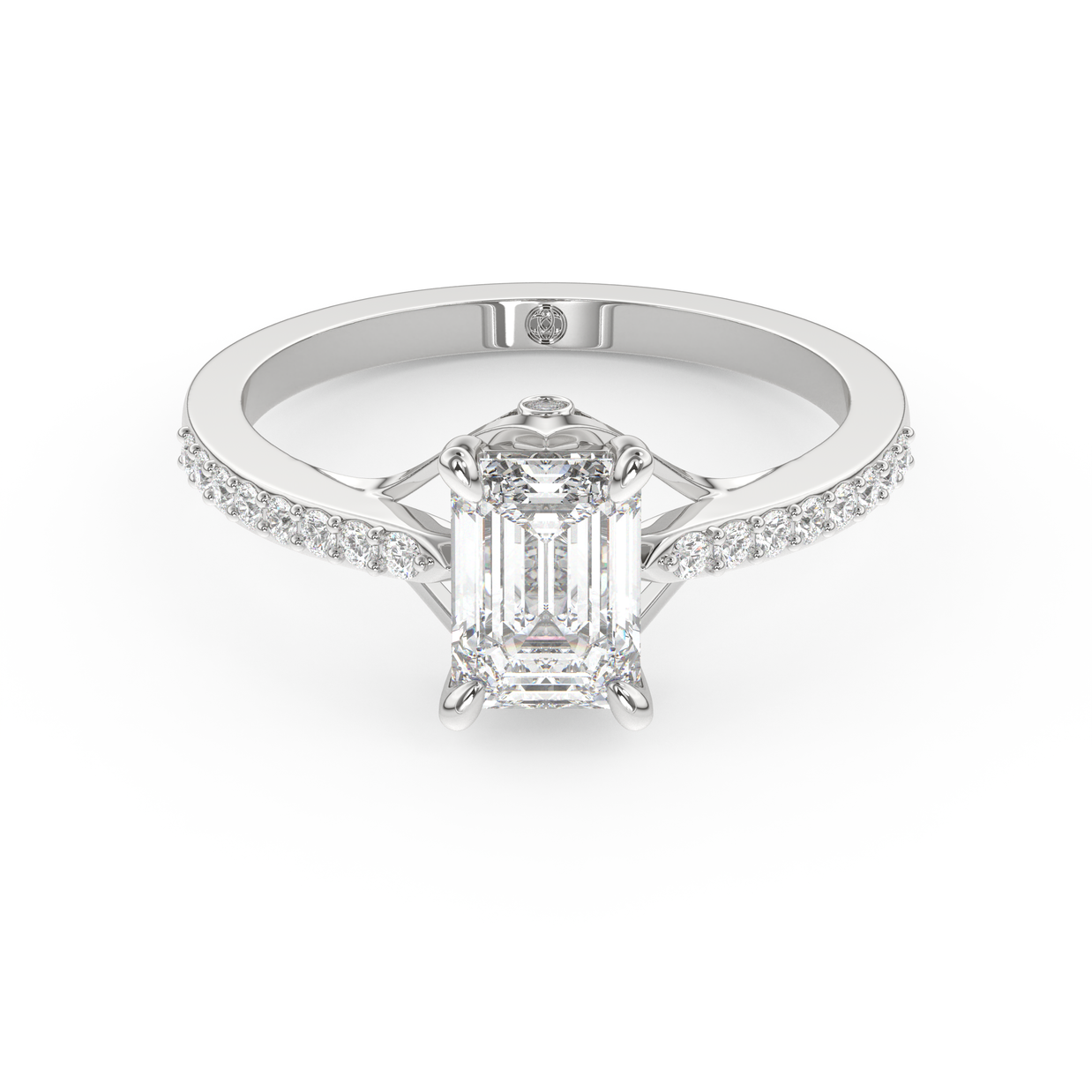 White gold - Central diamond 1.0 ct - view 2