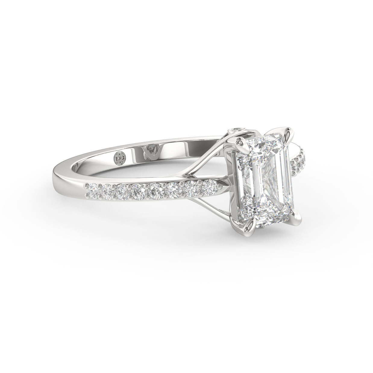 White gold - Central diamond 1.0 ct - view 3