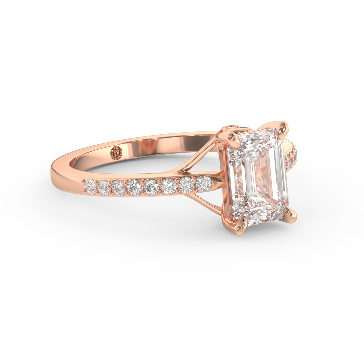 Rose gold - Central diamond 1.5 ct - view 3