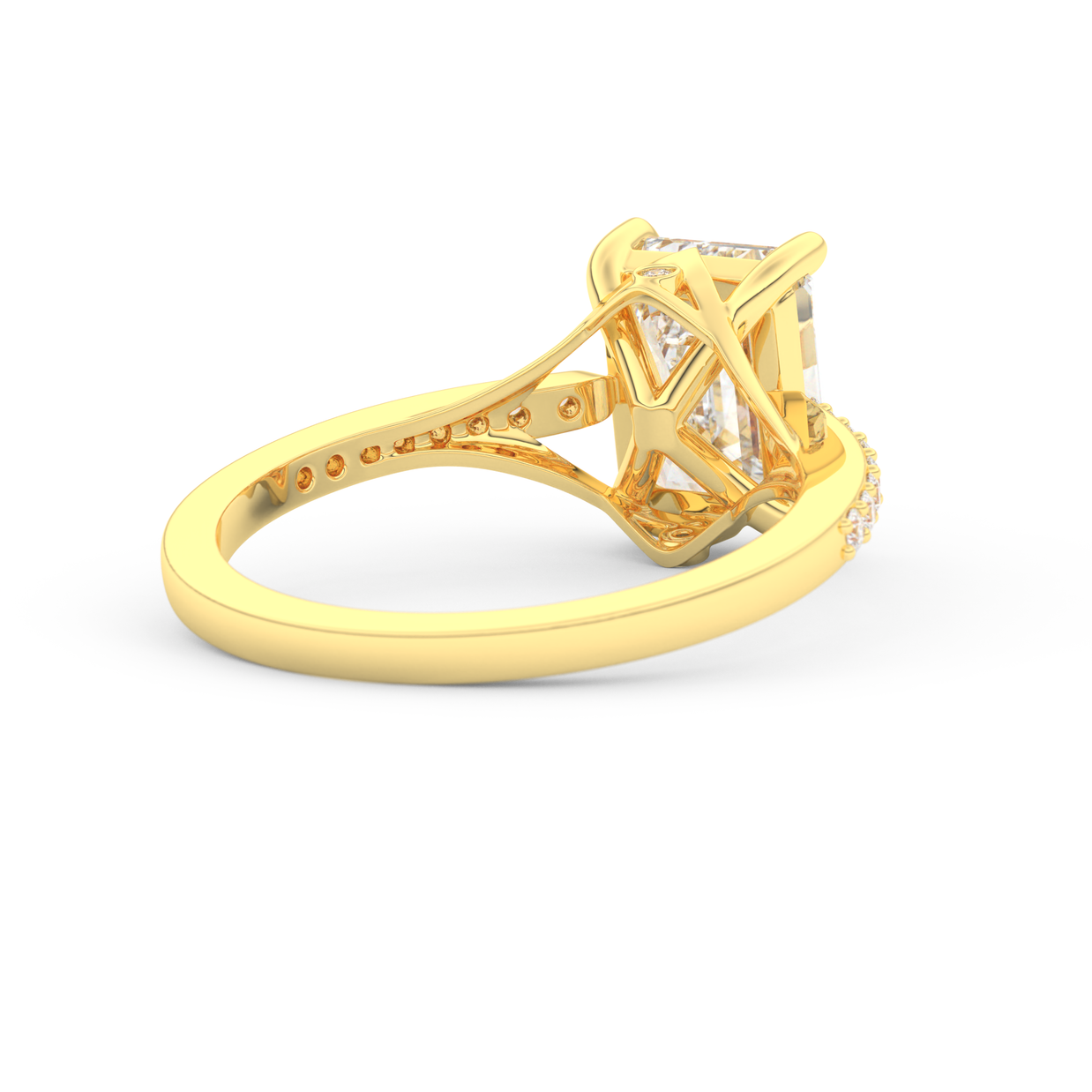 Yellow gold - Central diamond 2.0 ct - view 4