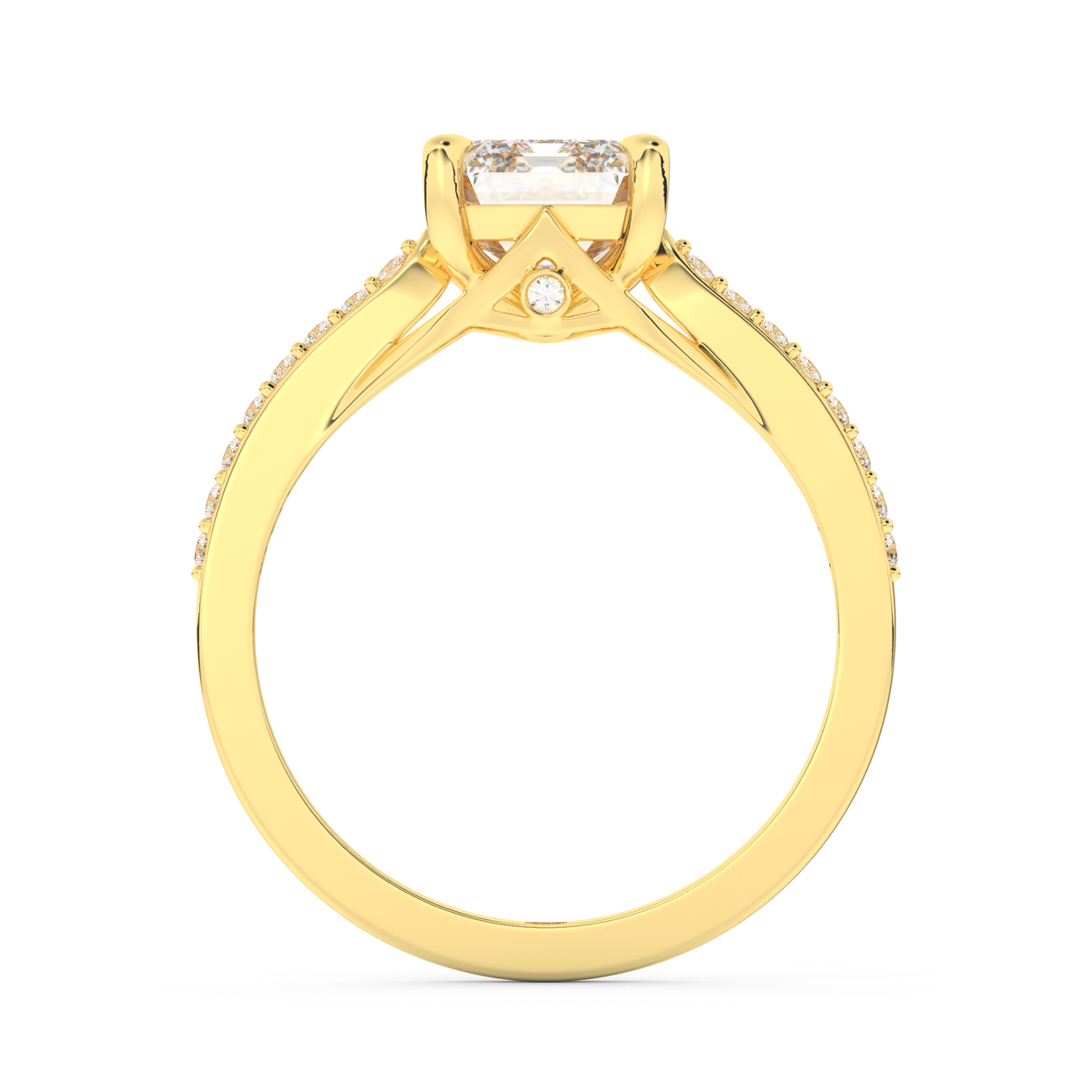 Yellow gold - Central diamond 2.0 ct - view 6