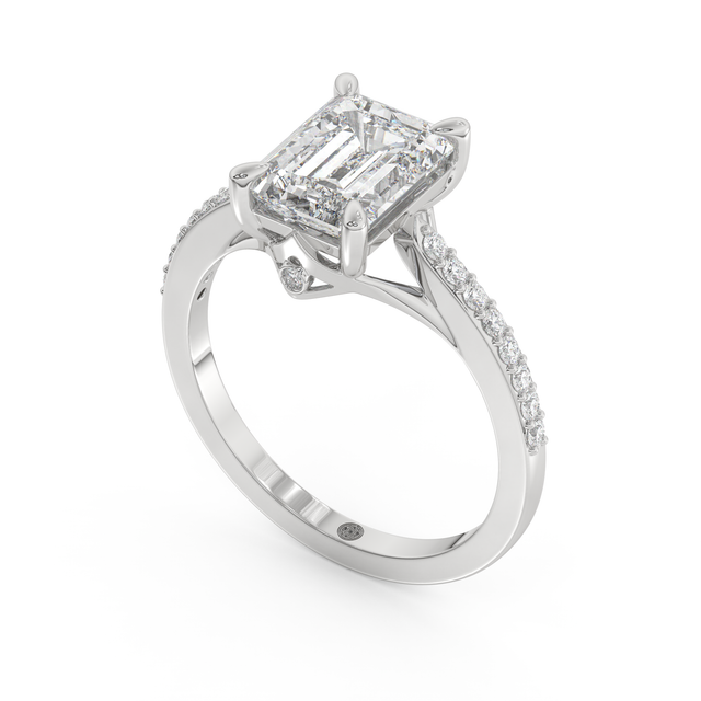 White gold - Central diamond 2.0 ct - view 1