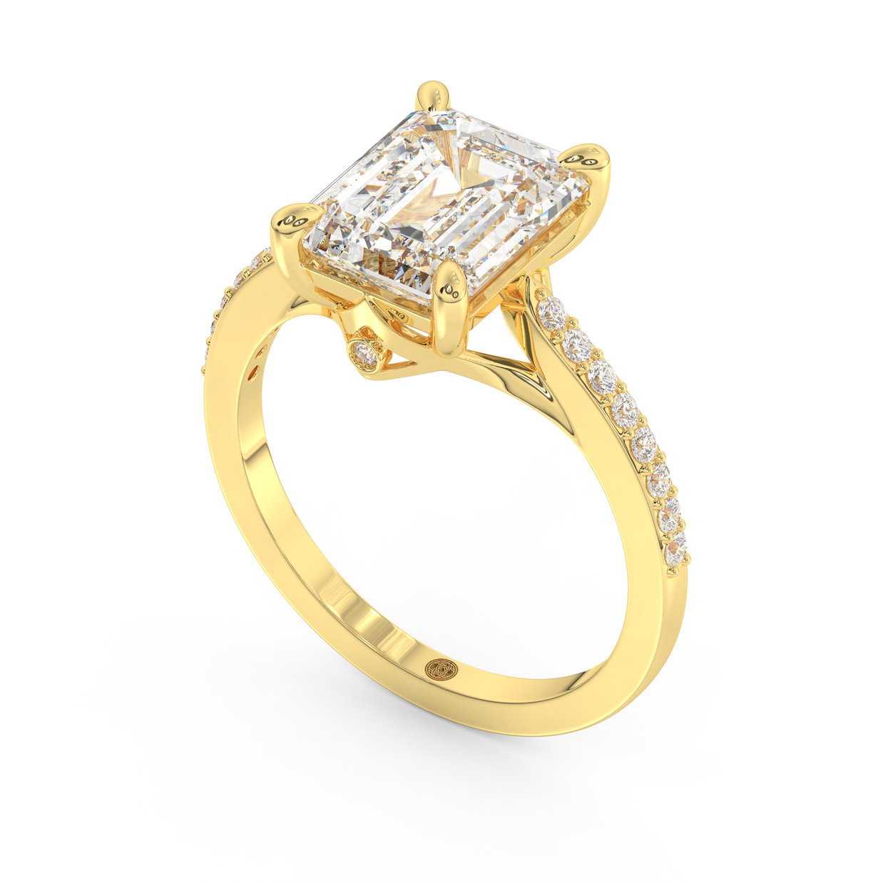 Yellow gold - Central diamond 3.0 ct - view 1