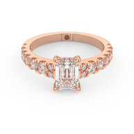 Rose gold - Central diamond 1.0 ct - view 2