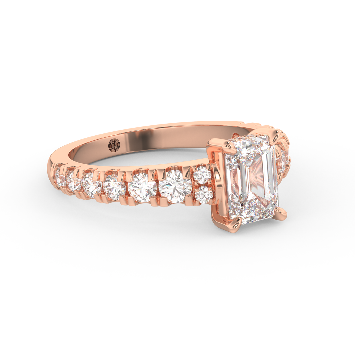 Rose gold - Central diamond 1.0 ct - view 3