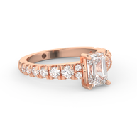 Rose gold - Central diamond 1.0 ct - view 3