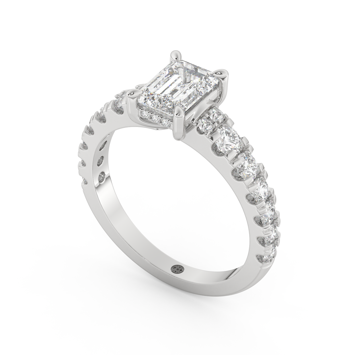 White gold - Central diamond 1.0 ct - view 1