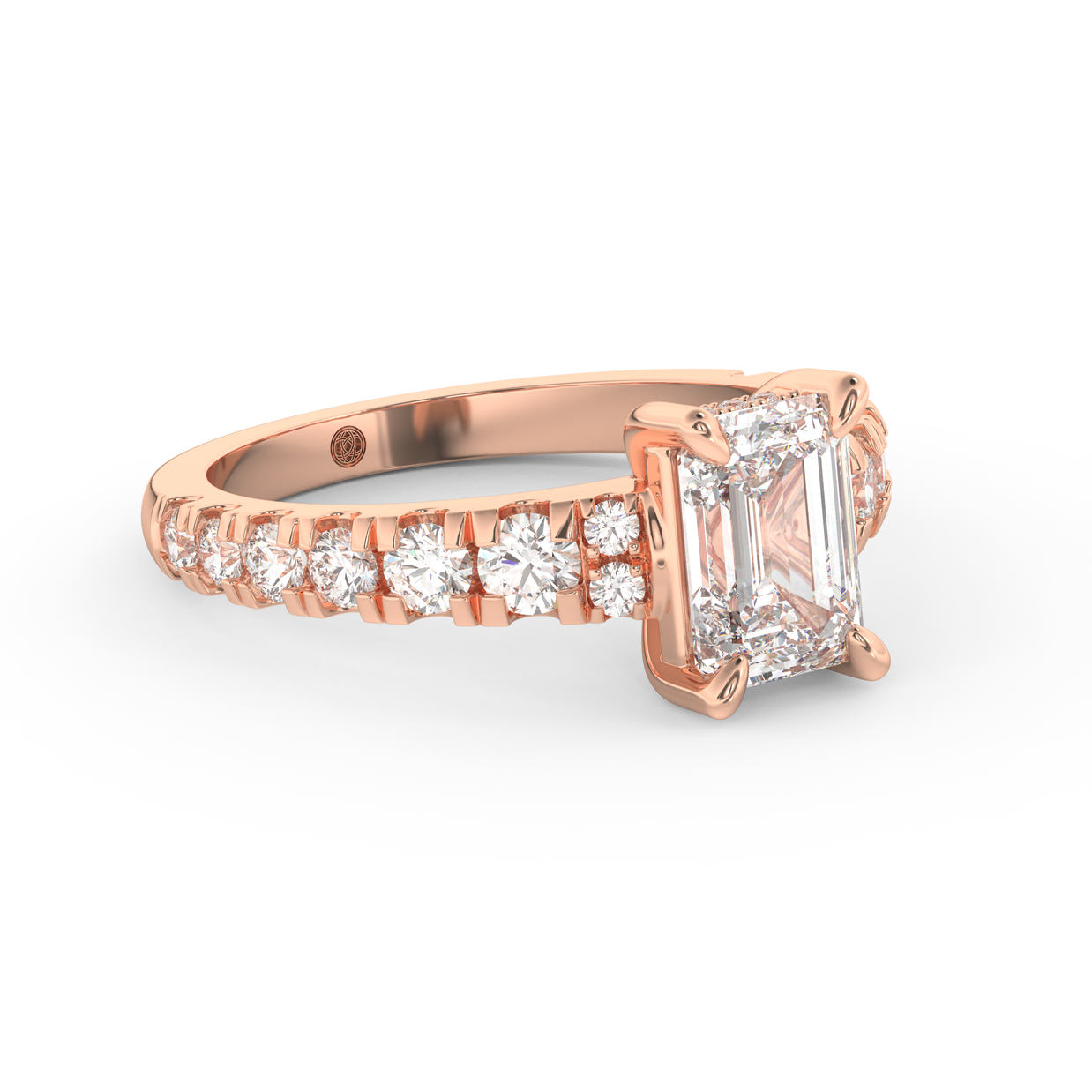 Rose gold - Central diamond 1.5 ct - view 3