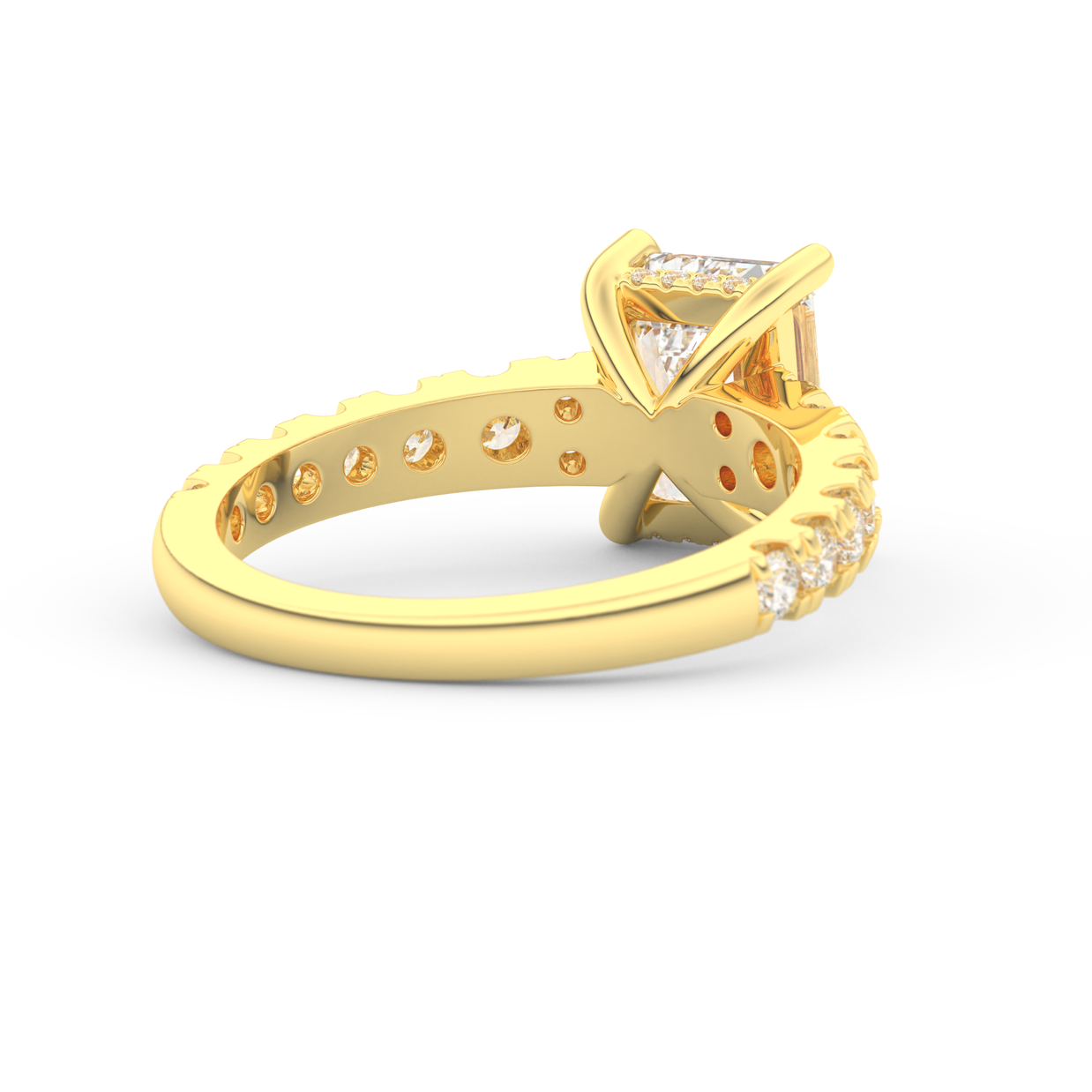 Yellow gold - Central diamond 2.0 ct - view 4