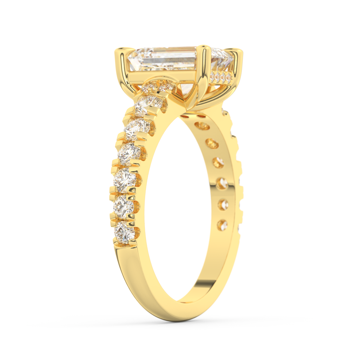 Yellow gold - Central diamond 2.0 ct - view 5