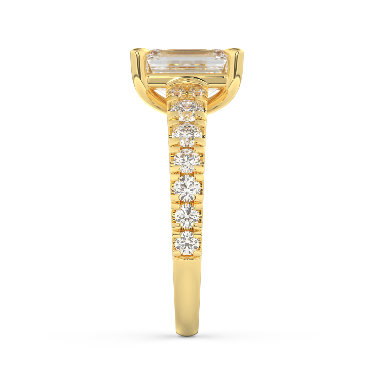 Yellow gold - Central diamond 2.0 ct - view 7