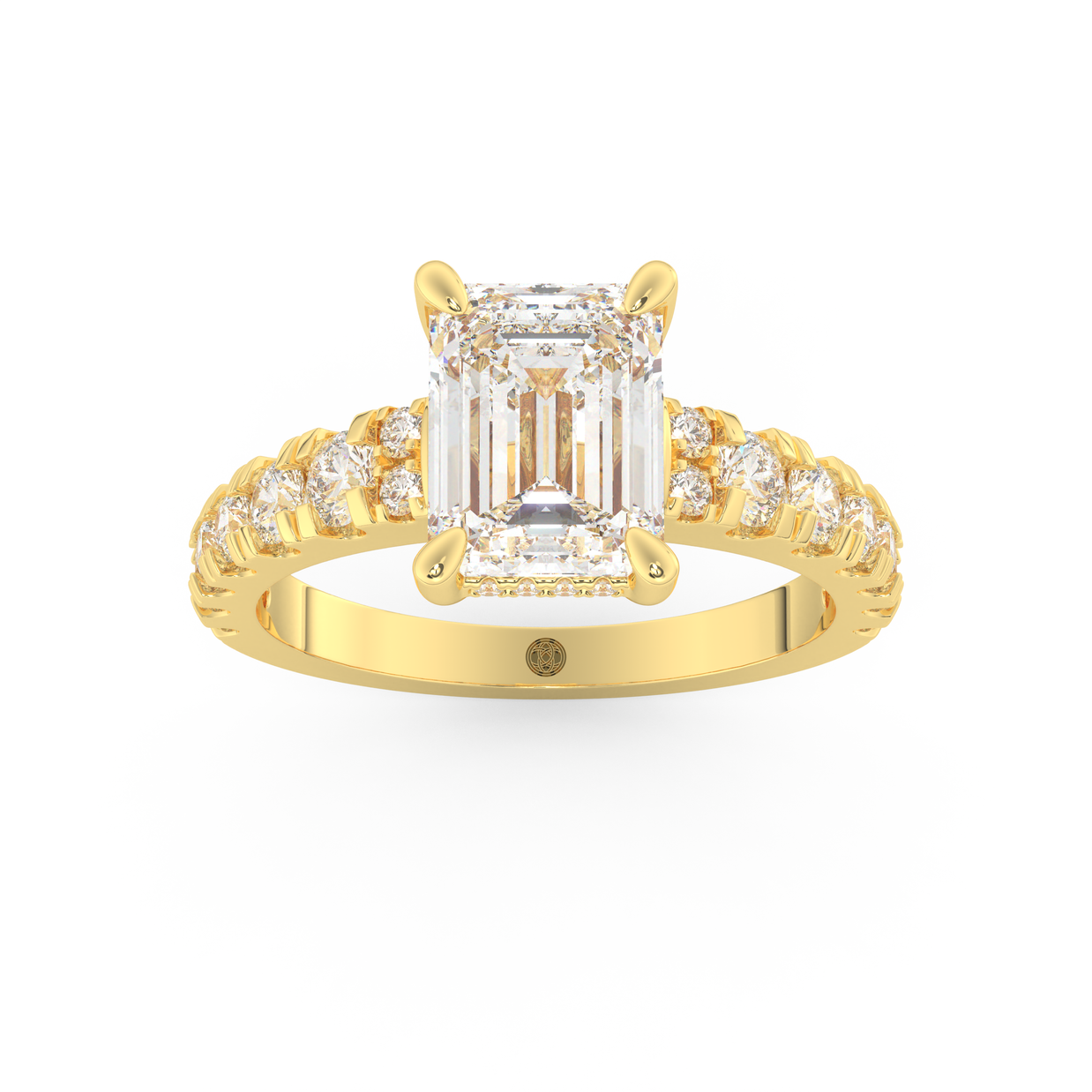 Yellow gold - Central diamond 2.0 ct - view 8