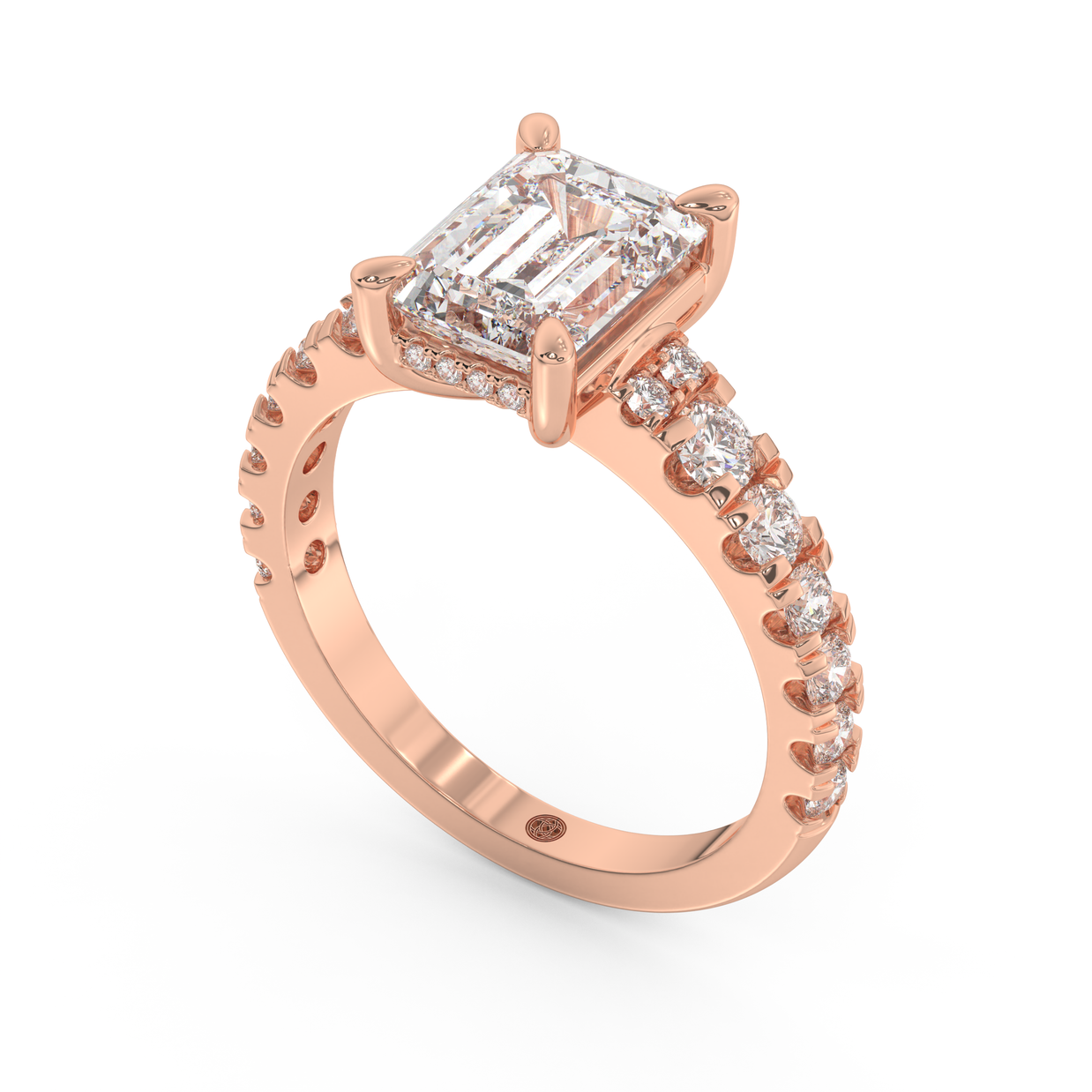 Rose gold - Central diamond 2.0 ct - view 1