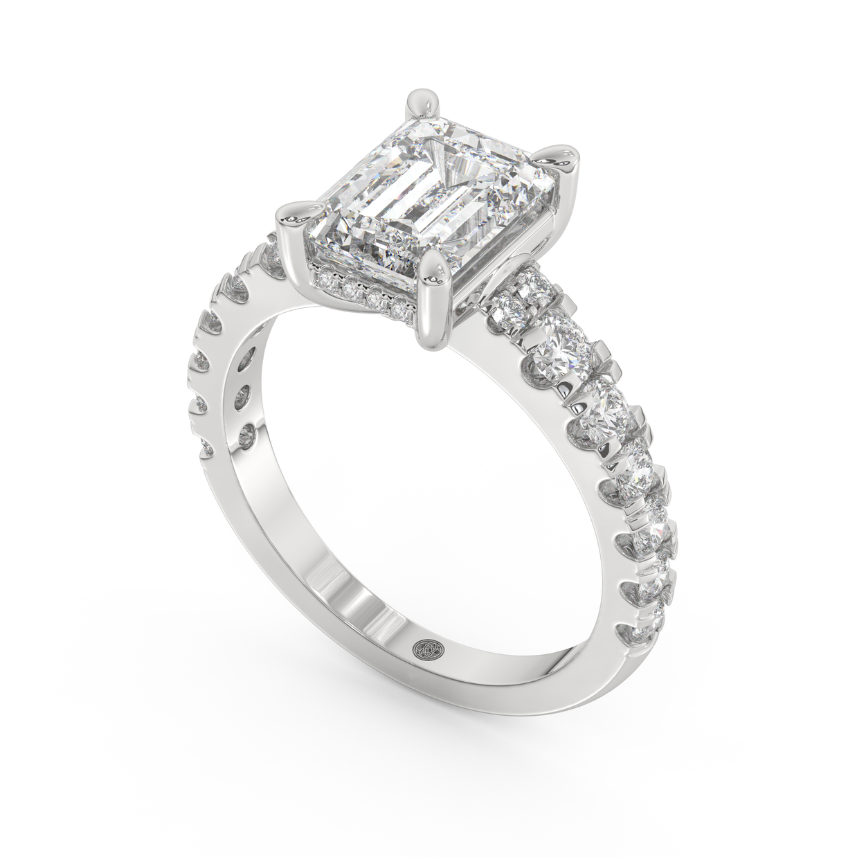 White gold - Central diamond 2.0 ct - view 1