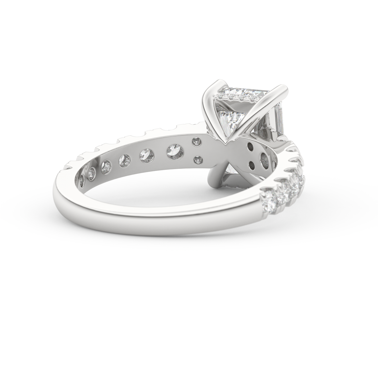 White gold - Central diamond 2.0 ct - view 4