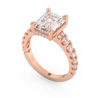 Rose gold - Central diamond 3.0 ct - view 1