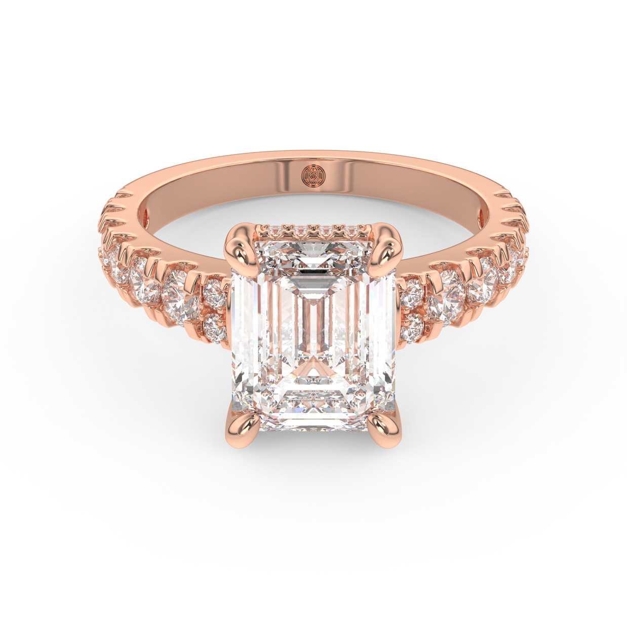 Rose gold - Central diamond 3.0 ct - view 2