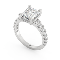 White gold - Central diamond 3.0 ct - view 1