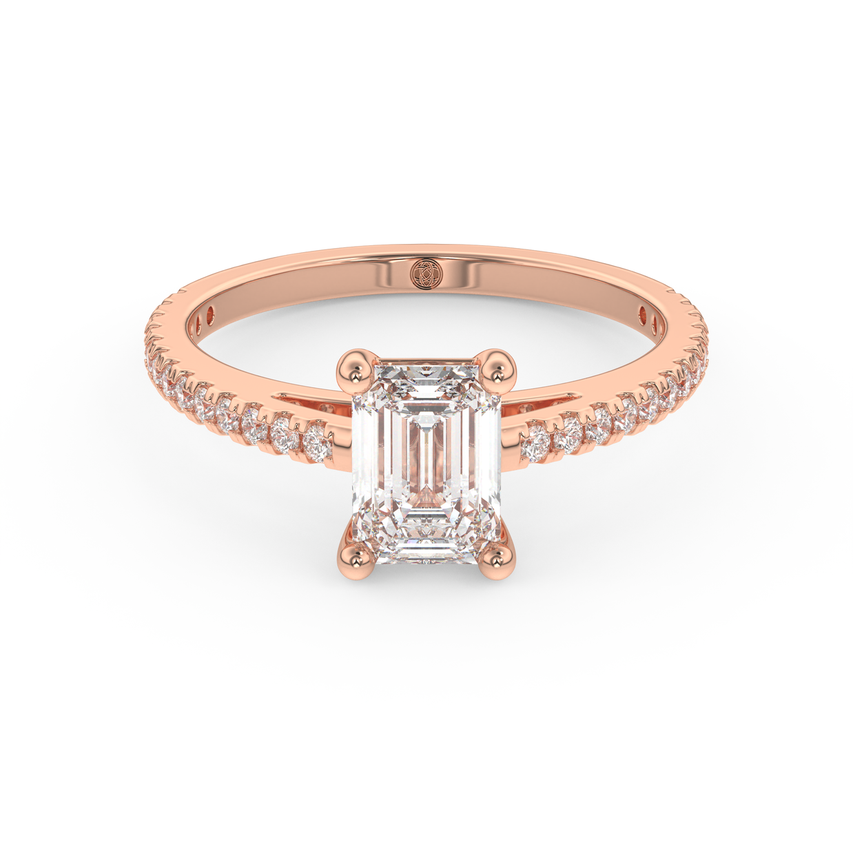 Rose gold - Central diamond 1.0 ct - view 2