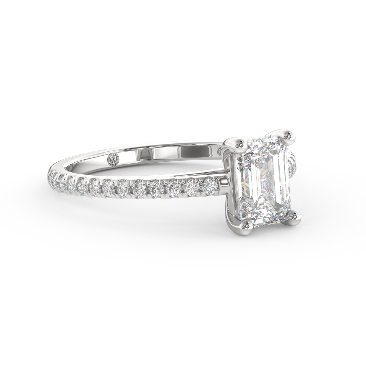 White gold - Central diamond 1.0 ct - view 3