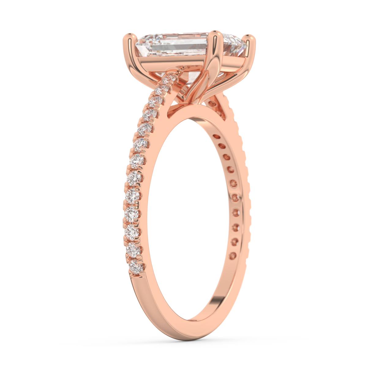 Rose gold - Central diamond 2.0 ct - view 5