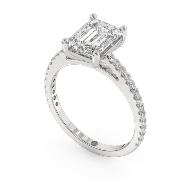 White gold - Central diamond 2.0 ct - view 1