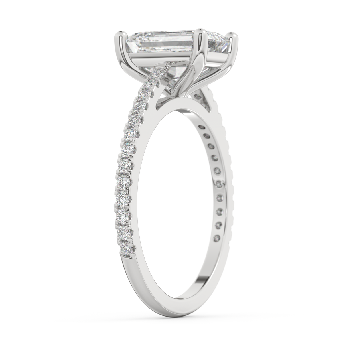 White gold - Central diamond 2.0 ct - view 5
