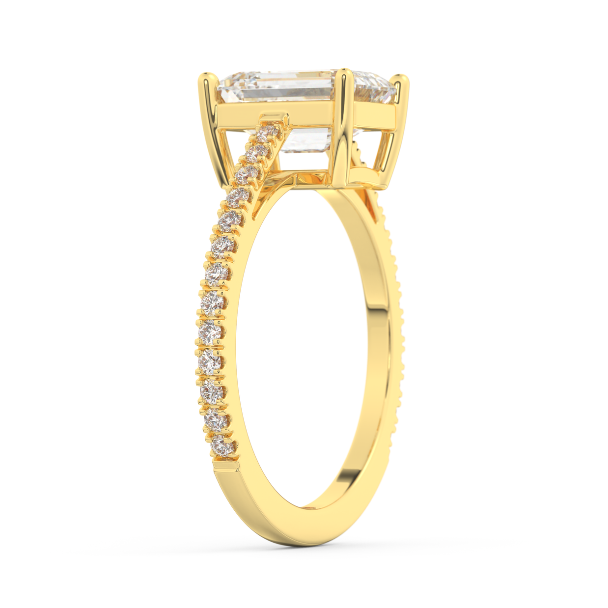 Yellow gold - Central diamond 2.0 ct - view 5