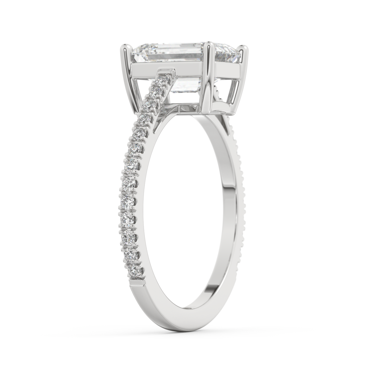 White gold - Central diamond 2.0 ct - view 5