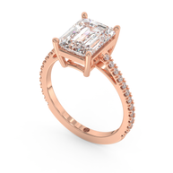 Rose gold - Central diamond 3.0 ct - view 1