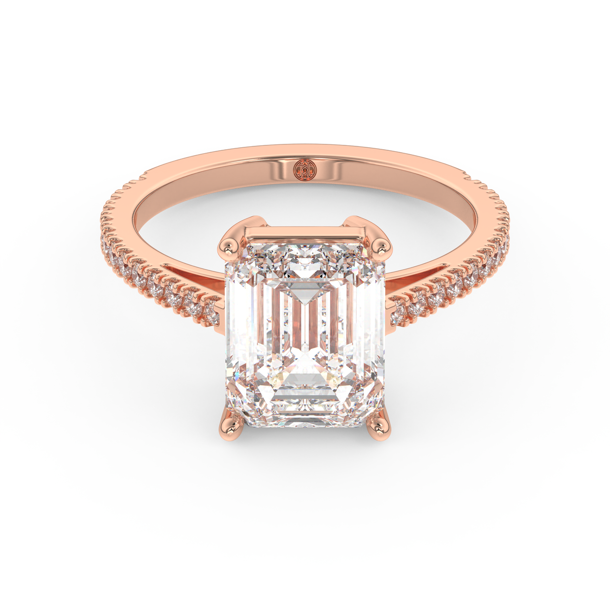 Rose gold - Central diamond 3.0 ct - view 2
