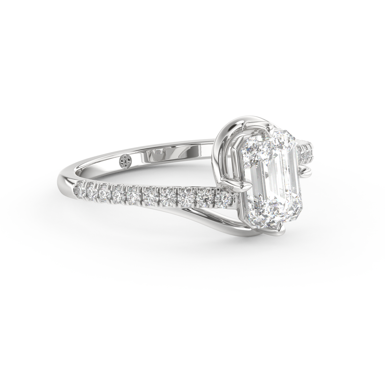 White gold - Central diamond 1.0 ct - view 3