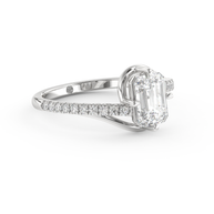 White gold - Central diamond 1.0 ct - view 3
