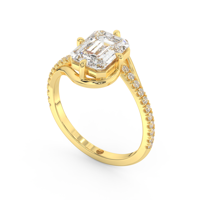 Yellow gold - Central diamond 2.0 ct - view 1