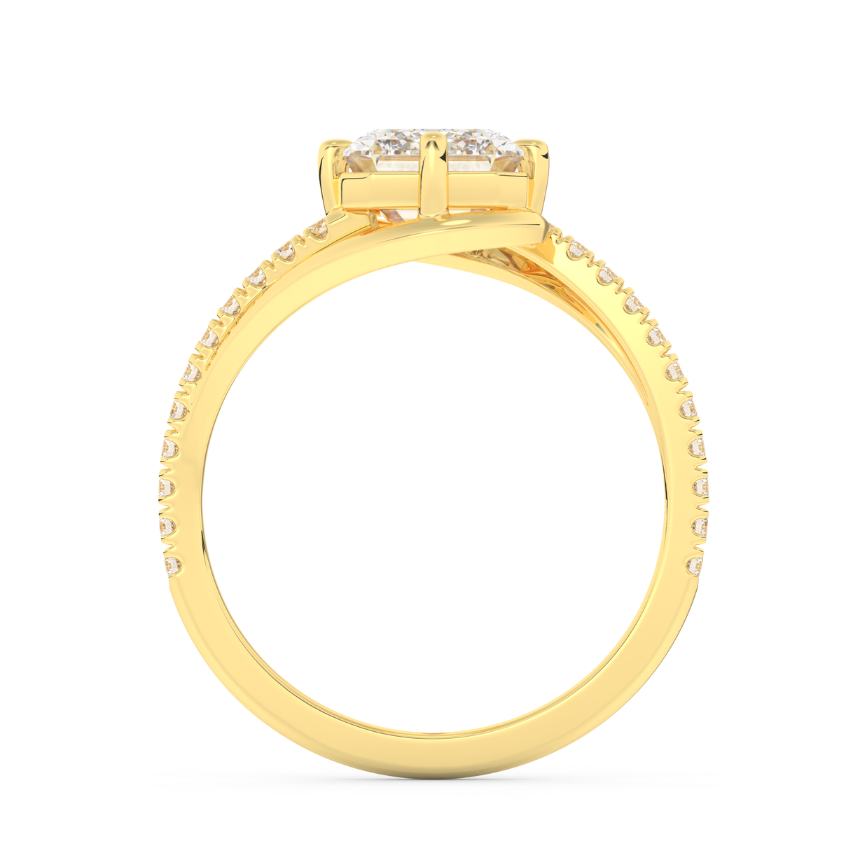 Yellow gold - Central diamond 2.0 ct - view 6