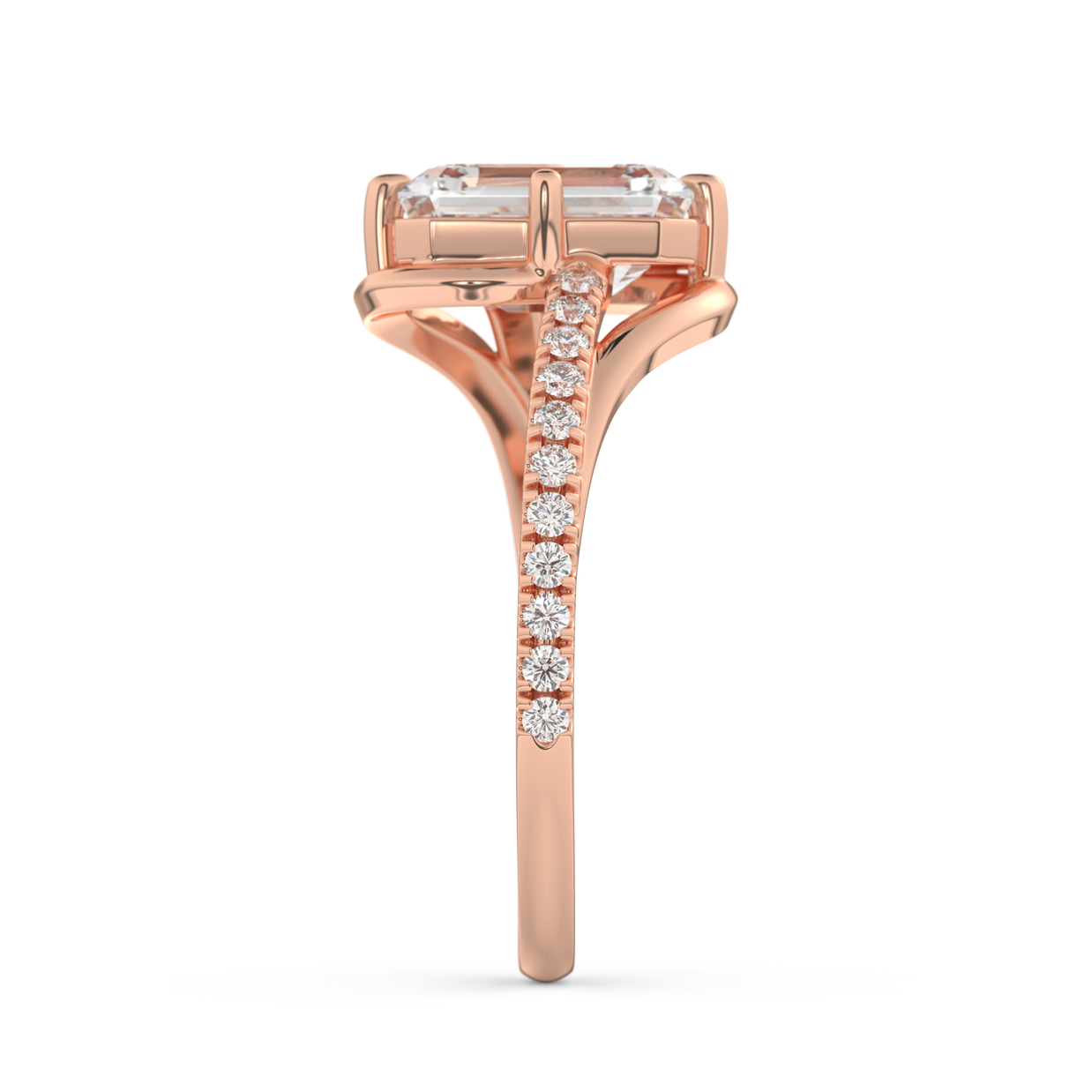 Rose gold - Central diamond 2.0 ct - view 7