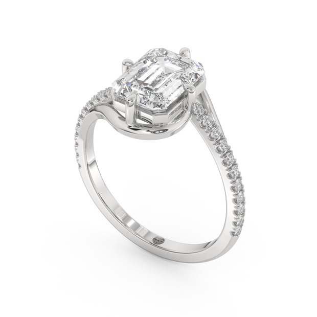 White gold - Central diamond 2.0 ct - view 1