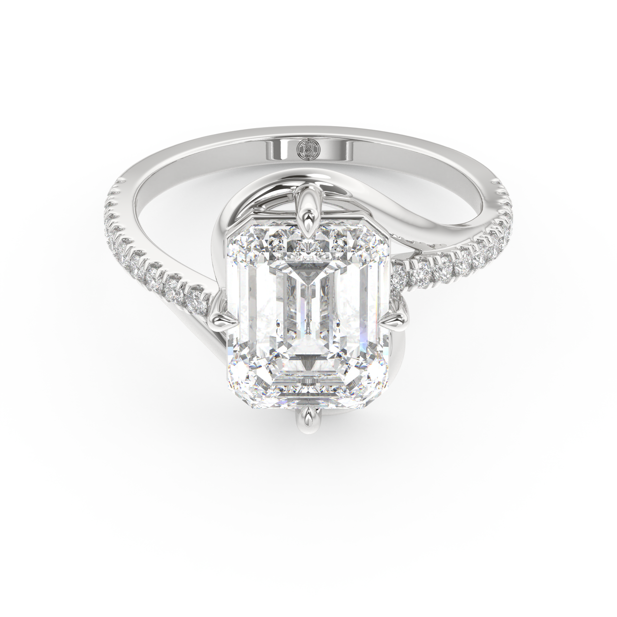 White gold - Central diamond 3.0 ct - view 2