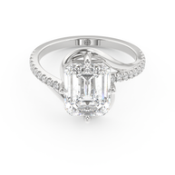 White gold - Central diamond 3.0 ct - view 2