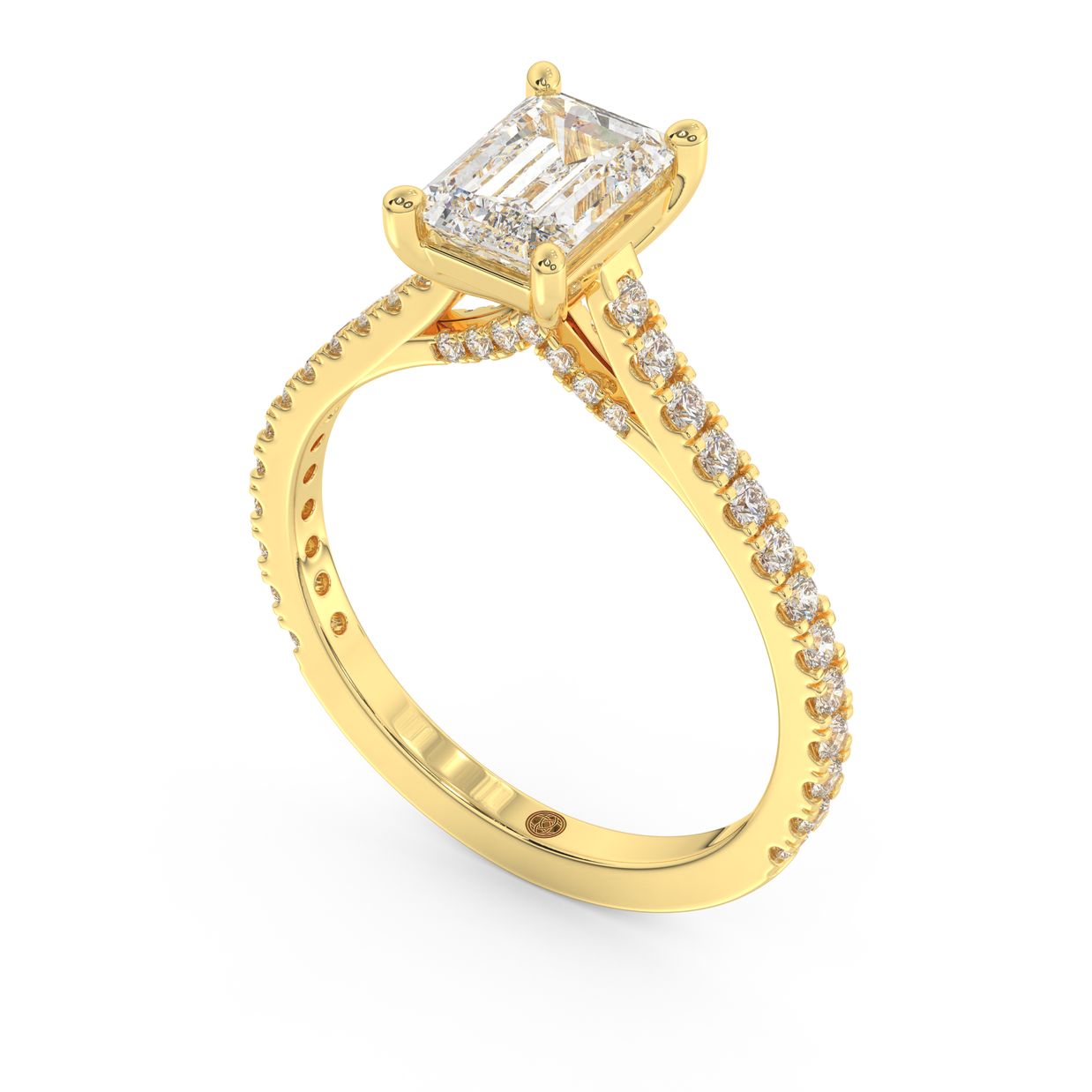 Yellow gold - Central diamond 1.0 ct - view 1