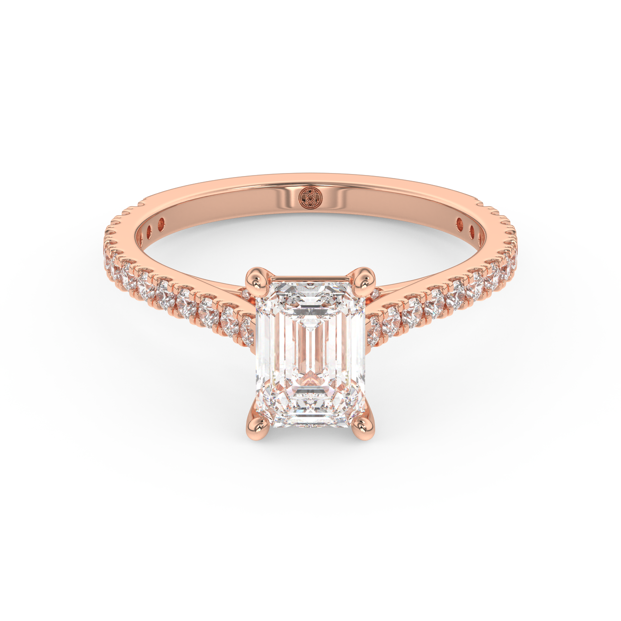 Rose gold - Central diamond 1.0 ct - view 2
