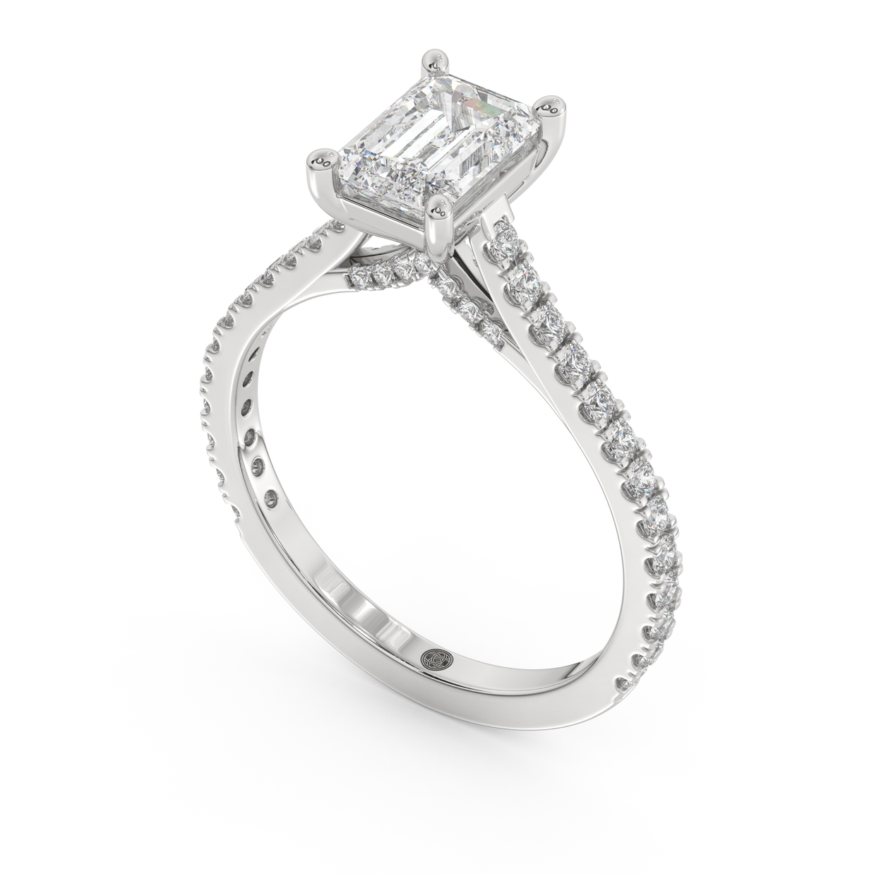 White gold - Central diamond 1.0 ct - view 1