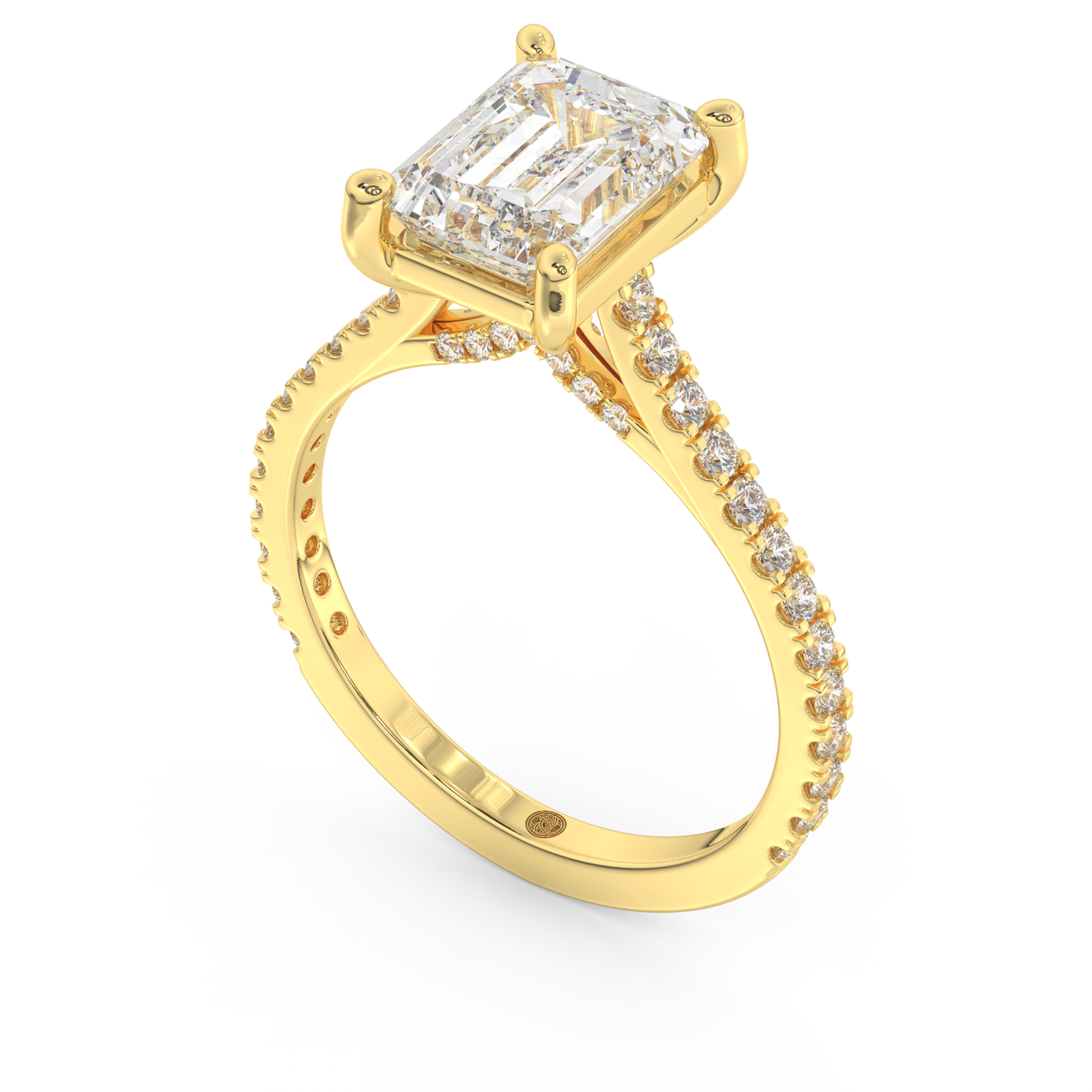 Yellow gold - Central diamond 2.0 ct - view 1